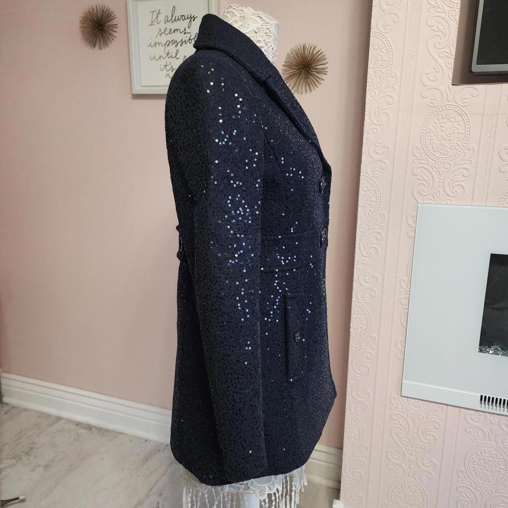 NWOT Loft sequin navy blazer jacket extra buttons attached 4 BBB5 - Picture 3 of 8